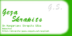 geza skrapits business card