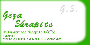 geza skrapits business card